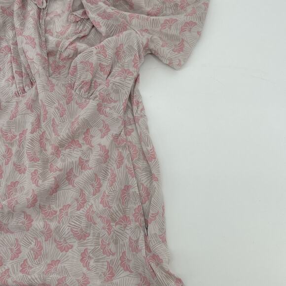 Aritzia Wilfred Trudy Dress Womens Size 0 100% Silk Mini Ruffle Coquette Pink - Picture 8 of 11